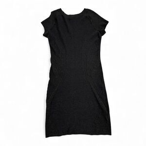 H&M Gray Knit‎ Sweater Bodycon Dress Cap Sleeve Size Medium